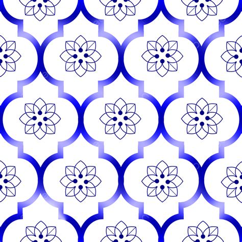Islamic Style Hd Transparent Blue Islamic Pattern Flower Moroccan