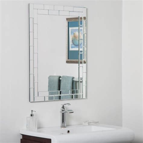 Decor Wonderland 236 In Silver Rectangular Frameless Bathroom Mirror