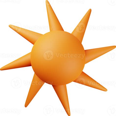 Orange Sun 3d Illustration 14019544 Png