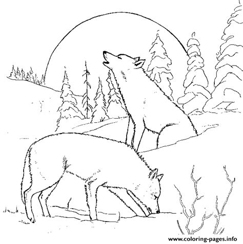 Wolf S For Adults Coloring page Printable
