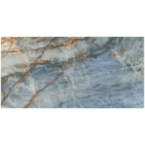 Ivy Hill Tile Daze Stone Blue 24 In X 48 In Polished Porcelain Wall