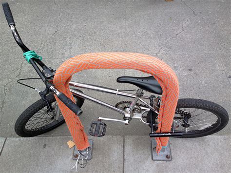 20160402 Orange Bmx Rack Yarnbomb Yarnbombed Bmx Bike Rack Flickr