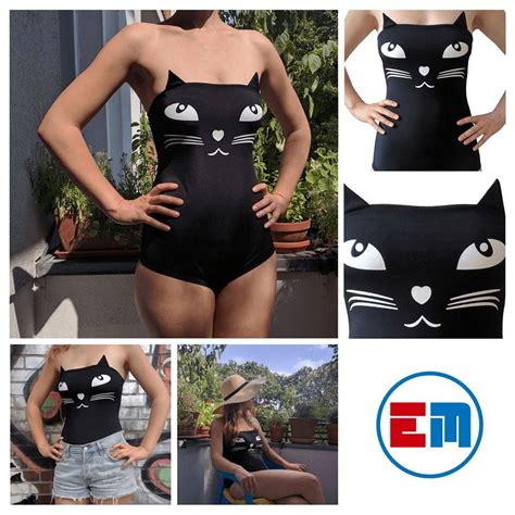Personalized Gifts For Cat Lovers CatsForLife Co Retro Swimsuit Fashion Cat Swimsuit