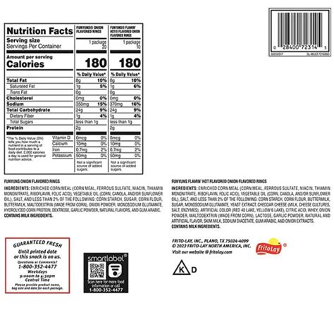 Chesters Hot Fries Nutrition Facts