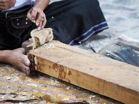 Woodworking In A Handicraft Workshop In Bali Indonesia Stock Photo