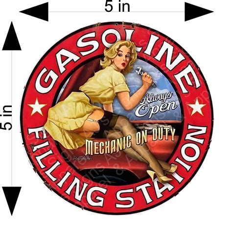 Gasoline Pinup Vinyl Sticker Decal Aj S Signs And Apparel