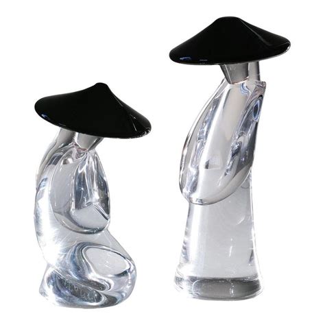 Murano Crystal Asian Figural Sculptures By Renato Anatra In 2022