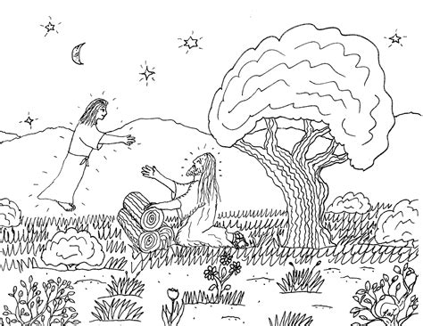 Robin's Great Coloring Pages: Jesus in Garden of Gethsemane