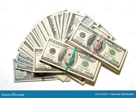 Bundles Of Us Dollars And Banknotes On A White Background Stock Image
