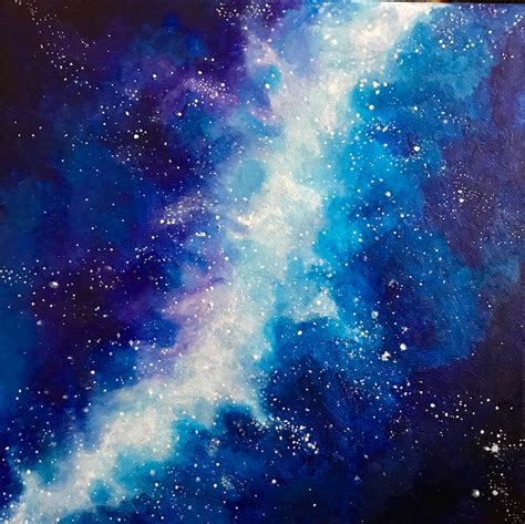 Blue Galaxy Painting Etsy