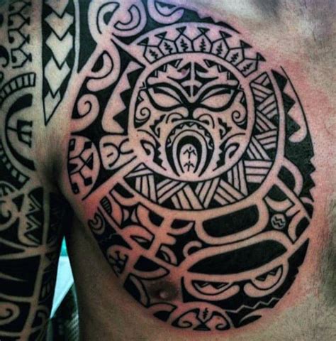 50 Tribal Chest Tattoos For Men Masculine Design Ideas