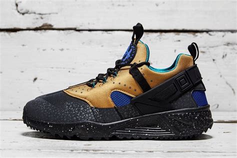 Nike Air Huarache Utility Acg Tan And Blue Hypebeast