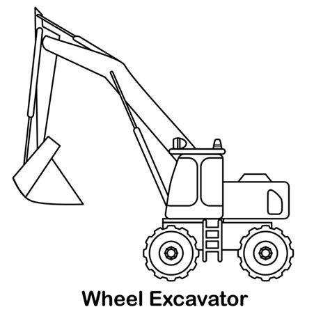 Construction vehicles coloring page 25740711 Vector Art at Vecteezy