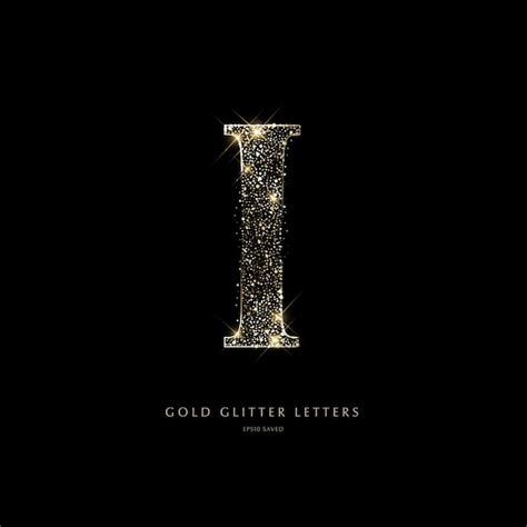 Premium Vector Glittering Golden Letters On A Black Backgroundshiny