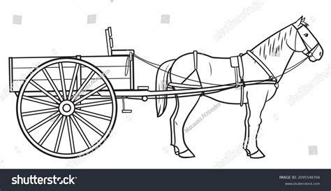 Classic Single Horse Cart Stock Illustration Stock Vector Royalty Free
