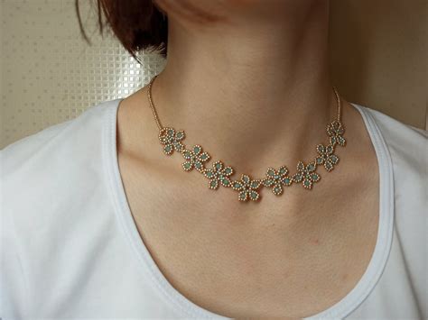 Beaded Choker Beaded Necklace Crystal Necklace Boho Style Etsy