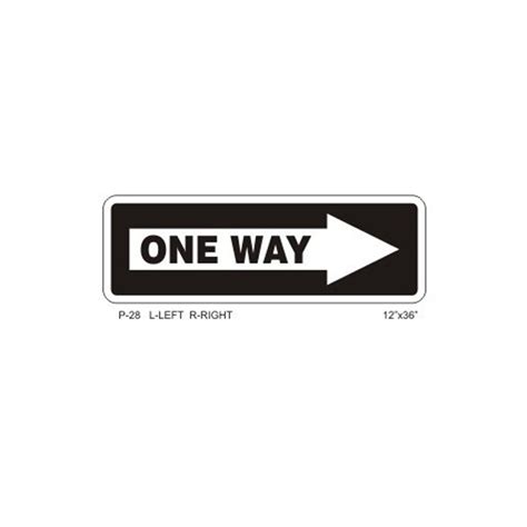One Way Sign Pointing Towards Right