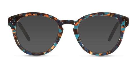 Augustine Embodies Flash These Blue Floral Acetate Sunglasses Are Embellished With A Quartet Of