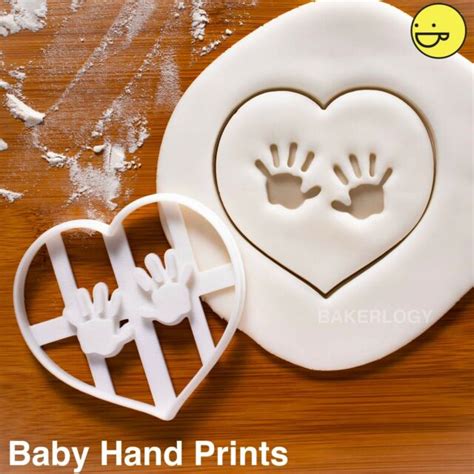 Baby Hand Prints Cookie Cutter Baby Shower Party Favors Newborn