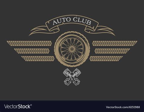 Auto Club Emblem In Vintage Style Royalty Free Vector Image