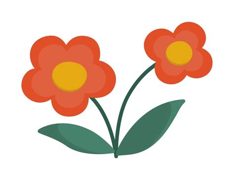 Vector Simple Flower Icon First Blooming Plant Illustration Floral