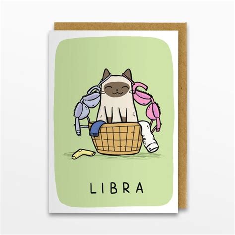 Libra Zodiac Birthday Card Etsy