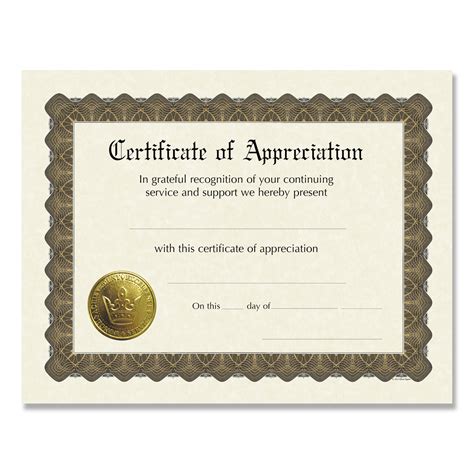 Great Papers Ready To Use Certificates Appreciation 11 X 85 Ivory