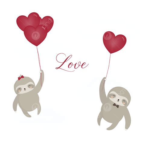 Big Isolated Cartoon Cute Animals Romantic Animals Couples In Love