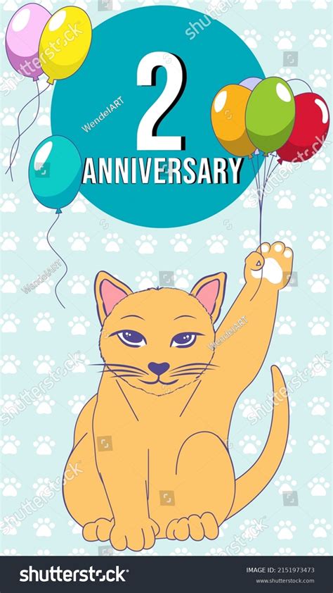 Vector Kitten Holding Birthday Party Balloons Stock Vector Royalty Free Shutterstock