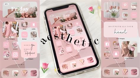 Customize Your Iphone 🌷 Ios15 Soft Pink Theme How To Have An