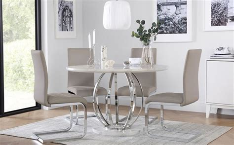 White Leather Dining Chairs And Table