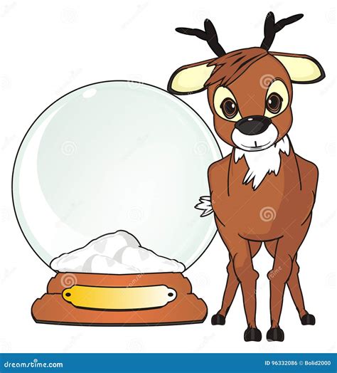 Deer And Snow Ball Stock Illustration Illustration Of Holiday 96332086