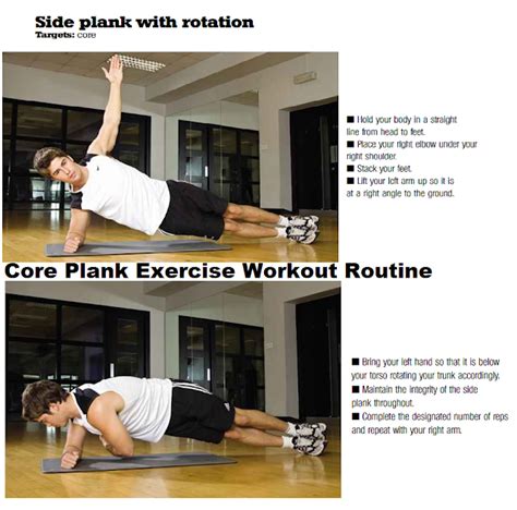 Side Plank Exercise Routime With Rotations Plank Exercises Routine