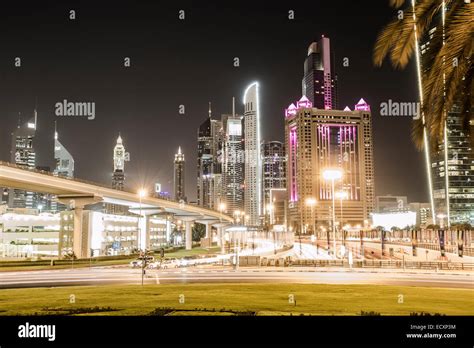 Sheik Zayed Road In Dubai City Center Uae Stock Photo Alamy