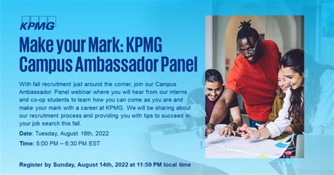 Kpmg National Campus Ambassador Panel Gordon S Lang School Of Business And Economics