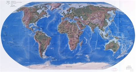 Large Scale Detailed Political Map Of The World With Relief Major