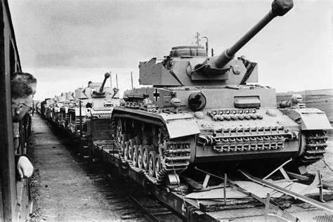 Photo Panzer Iv Medium Tanks On Rail Cars For Transportation To The