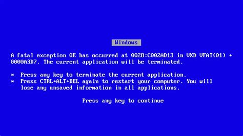 Windows 95 98 And Me Crash Screens Youtube