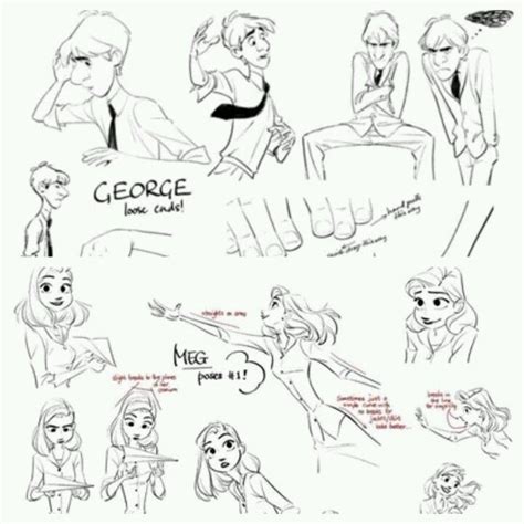 Concept Art Of George And Meg From Paperman Disney Sketches Art