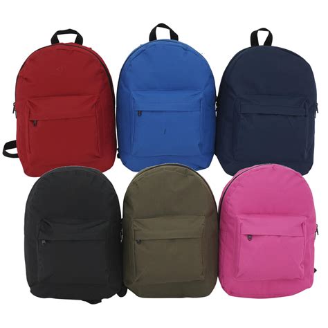 Wholesale 15 Basic Backpack 6 Assorted Colors Dollardays