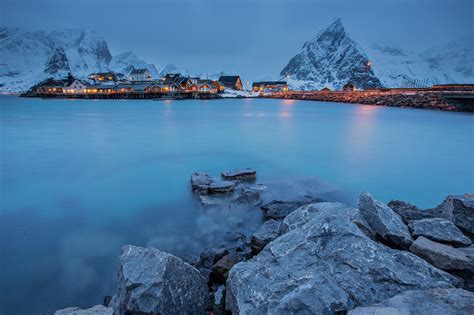 Download Reine Lofoten Islands Fjord Norway Mountain Photography
