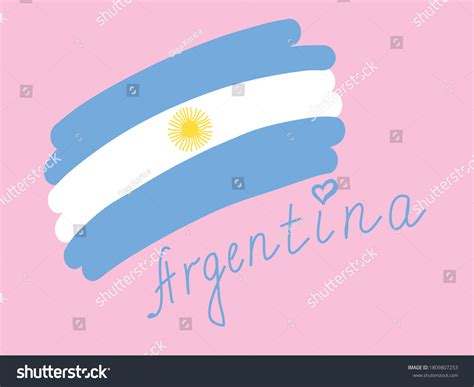 Argentina Flag Simple Stylized Vector Illustration Stock Vector Royalty Free 1809807253