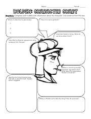 The Catcher In The Rye Characterization Activity Worksheets Pdf Name Period Holden
