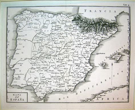 Mapa De España Mapas Frame Grabados Mapas Antiguos Atlas Y