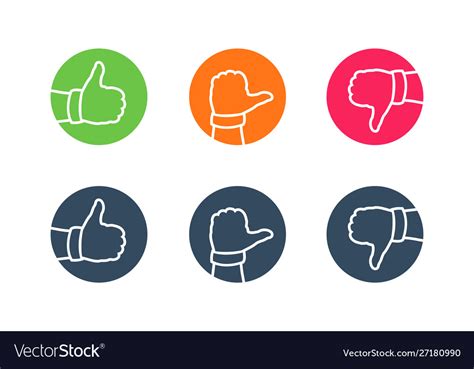 Hand Thumbs Up Thumbs Side And Thumbs Down Icon Vector Image