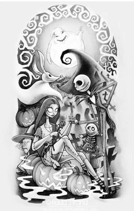 Jack And Sally Tattoo Stencil