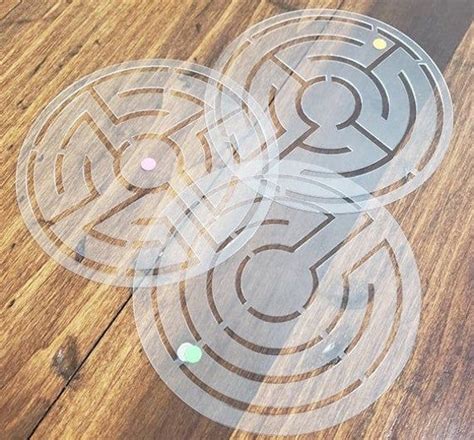 Salted Pink Labyrinth Mandala Stencil Set Of 3 Etsy In 2021
