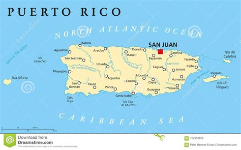 Empieza a planificar tu viaje a san lorenzo. Mapa Político De Puerto Rico Stock de ilustración ...