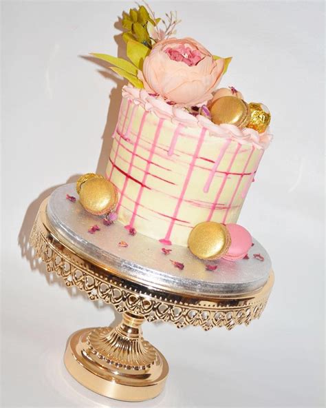 Shiny Gold Cake Stand From Opulent Treasures Floral Tiered Cake By C