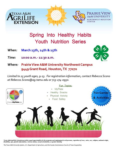 Spring Into Healthy Habits Youth Nutrition Series Harris